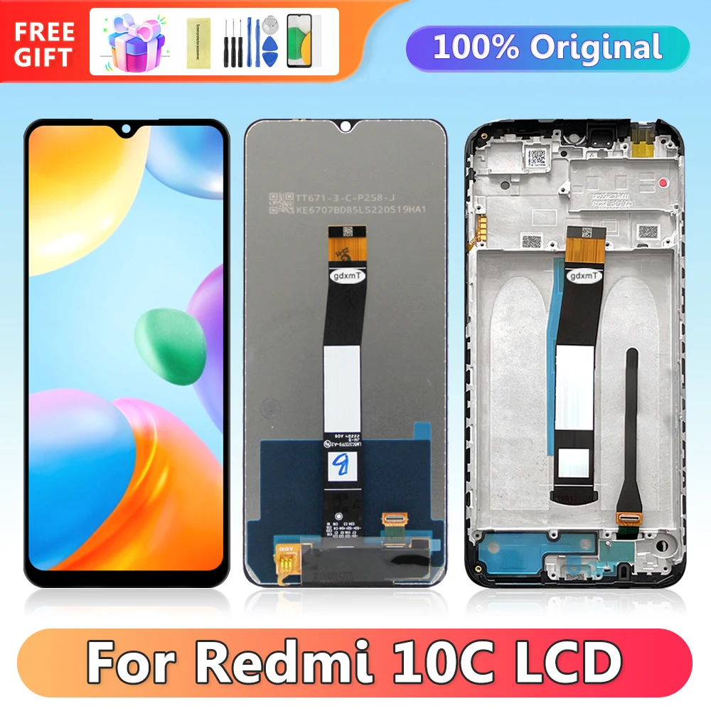 

Screen for Xiaomi Redmi 10C 220333QAG 220333QBI Lcd Display Digital Touch Screen with Frame for Redmi 10C Screen Replacement
