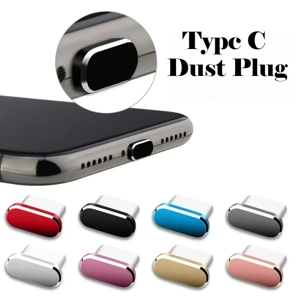 Set of 2 Metal Type-C Dust Plug Charging Port Protectors