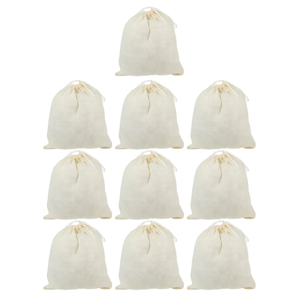 

10 Pcs Drawstring Cotton Bag Reusable Filter Bags Empty for Tea The Line Dried Spice Cooking Soup