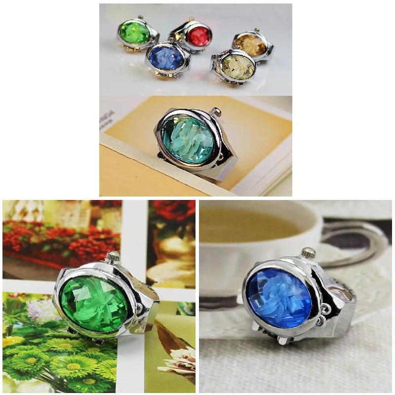 Ring Watch Oval Shape Rings Watch Fashionable Clamshell Rings Watch Gift for Valentine's Day