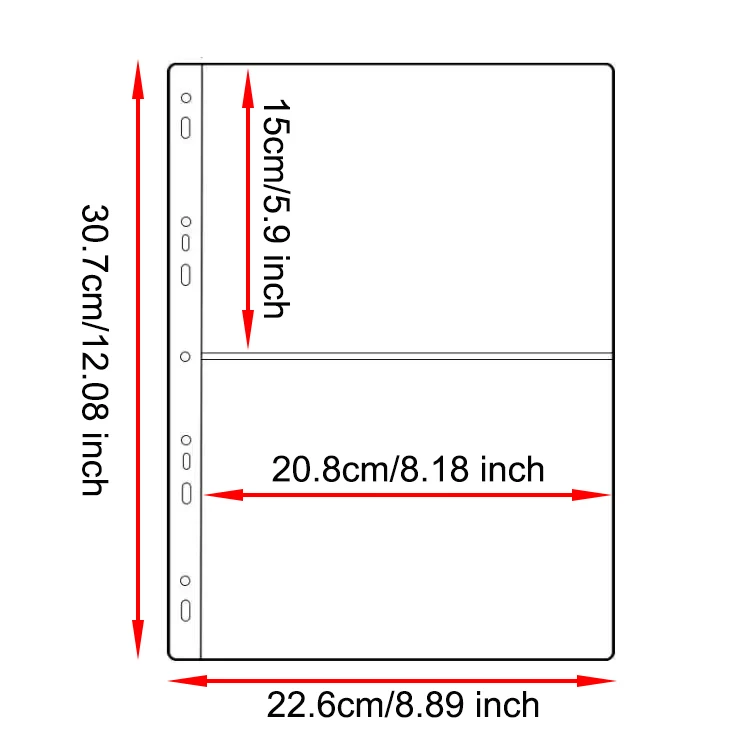 Craftelier - 10 Custodie Trasparenti Per Album Fotografico, 4 Tasche Formato 10x20 Cm, Compatibili Con Album A 6 Anelli