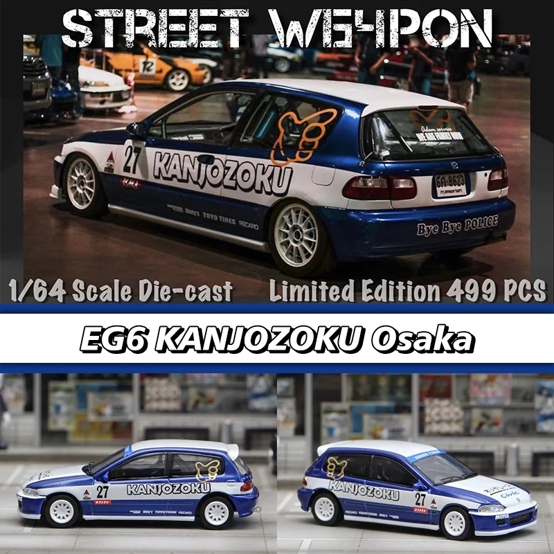 

SW In Stock 1:64 EG6 TYPE R Kanjozoku Osaka JDM Racing Diecast Diorama Car Model Collection Miniature Toys Street Weapon