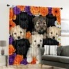 2pcs, spring summer Curtains With cute puppy print Yarn Curtains 100% Polyester Decorations Outdoor Perfect for digital printing 6