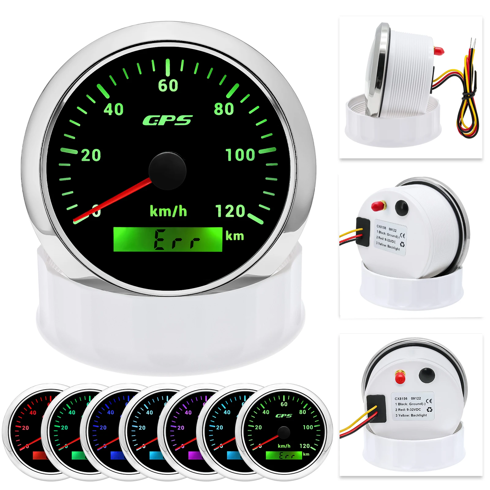 Tachimetro GPS HD 52 Mm Per Auto, Camion E Barche – Range 0-200 Km/h, 7 Colori Retroilluminazione, Alimentazione 9-32V