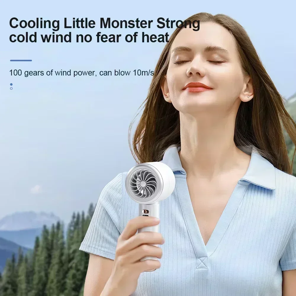 Portable Rechargeable Handheld Fan with LED Display