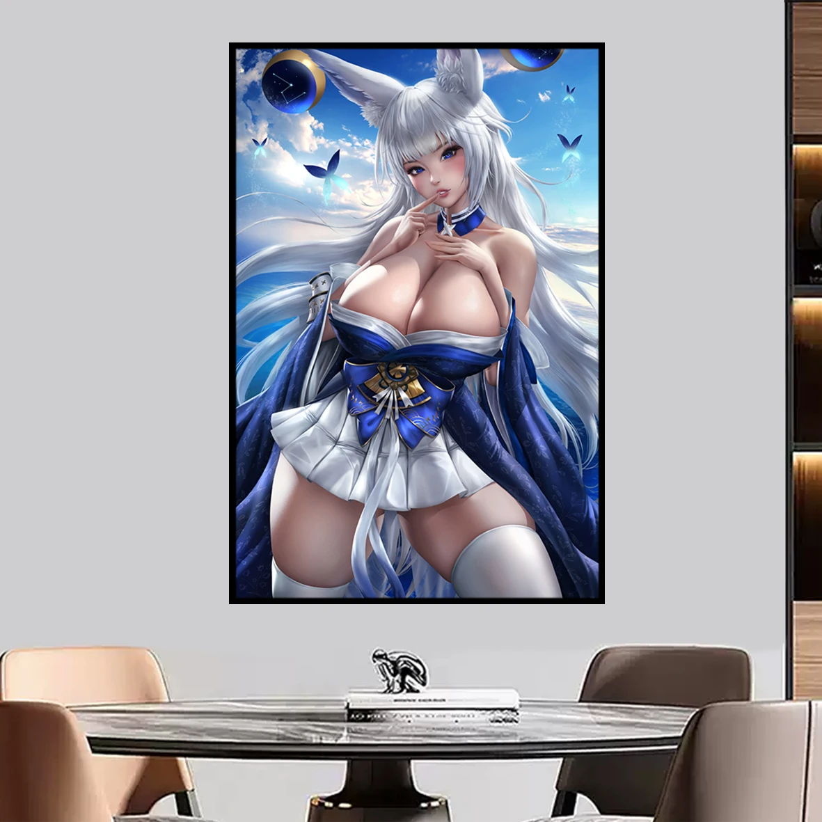 Azur Lane 애니메이션 캔버스 포스터 시나노 카시노 섹시한 대형 벽 아트 장식 그림, 홈 데코 페인팅, 맞춤형 크기
