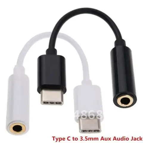 Cable Adapter Male Port Type-C 3.1 to 3.5mm Headphone/Earphone Jack, Female Stereo Audio Headphone Aux Connector