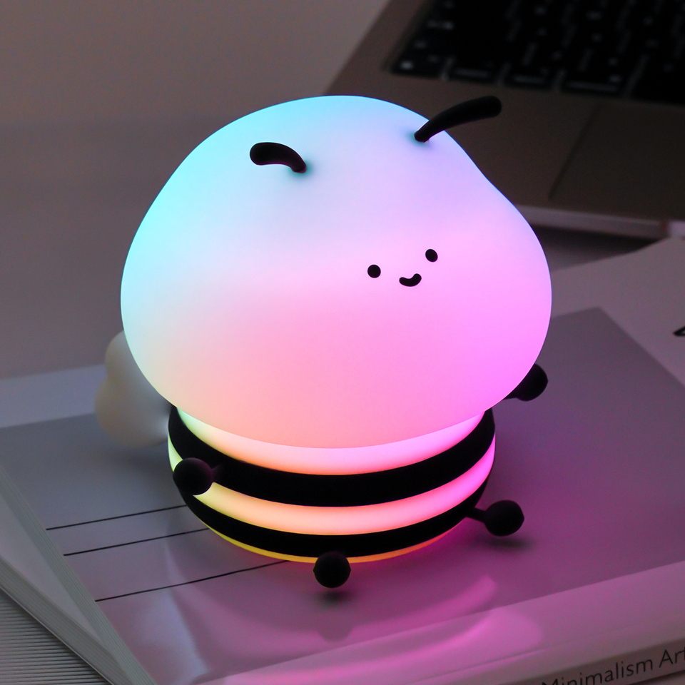 LED Night Light Mushroom Silicone Desk Night Lamp Indoor Lighting Creative Bedside Room Decoration Colorful Nightlight Kids Gift