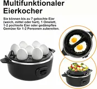 Cuiseur à œufs électrique multifonctionnel de 7 œufs, pour œufs durs, moyens ou mollets, avec arrêt automatique, poêle à omelettes et à œufs pochés, sans BPA, pour le petit-déjeuner 5