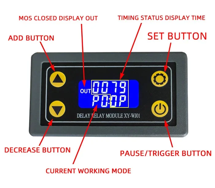 

Multi function trigger delay cycle timing MOS tube control replacement relay module 5v12v2v For arduino