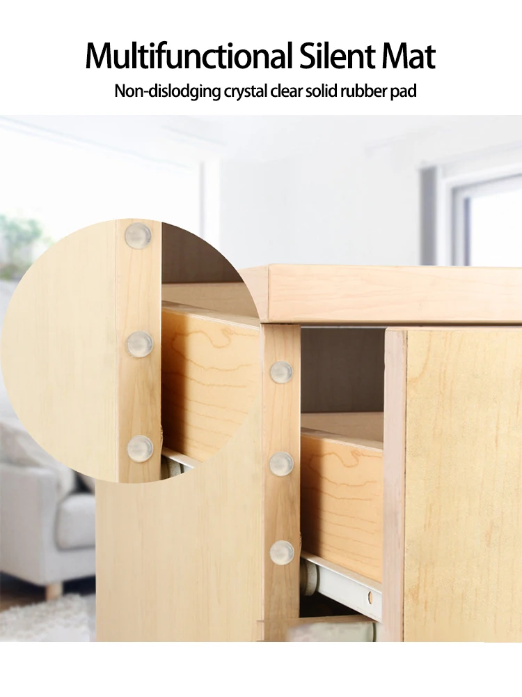 Description Picture 2 of item100pcs 8mmx2mm Transparent Silicone Granules Door Handle Sticker Transparent Anti Bump Silicone Cushioning Anti Slip Mat