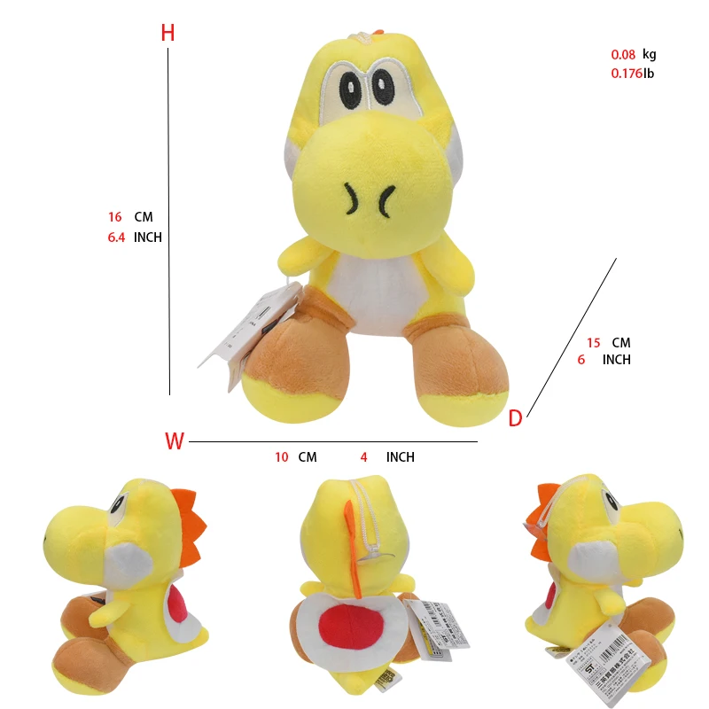thumbnail image 1 of Mario Bros Plush Toys Luigi Yoshi Princess Peach Toadette Bowser JR Waluigi Wario Anime Stuffed Cartoon Peluche Dolls, 1 of 5