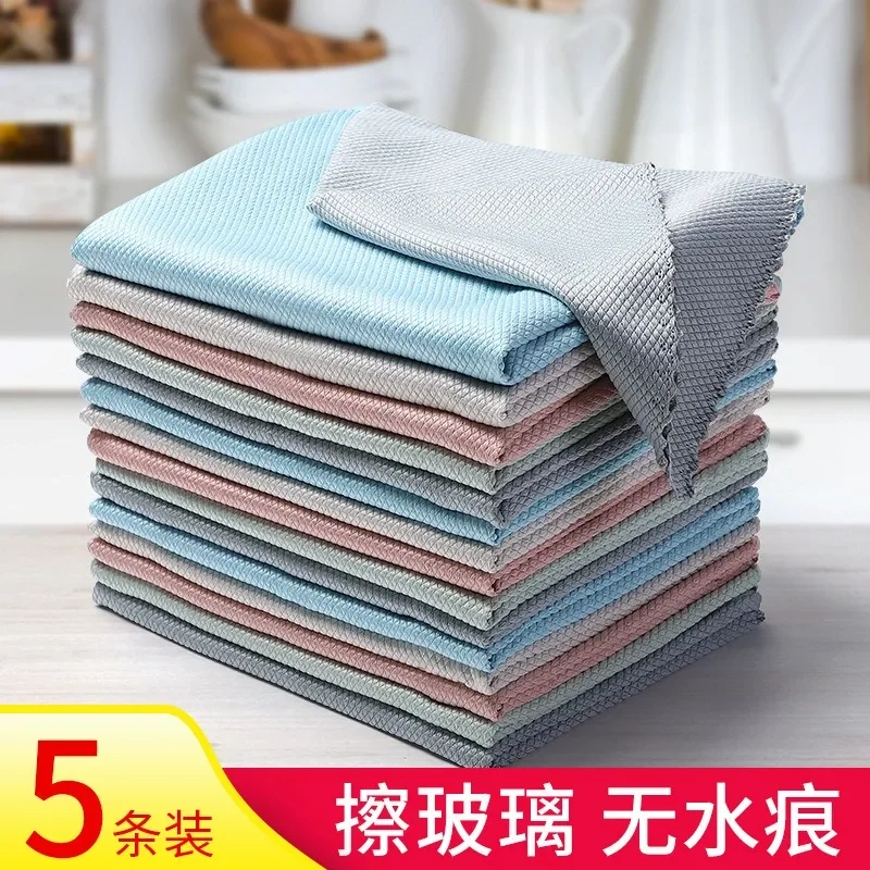 

Five Containers of Dishwashing Rags Kitchen Non-oil Towel To Remove Oil Lazy Fish Scale Rags Household Absorbent Cloth