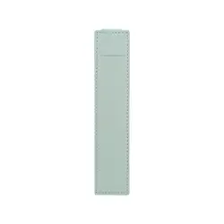 Portable PU Leather Pen Holder with Elastic Buckle - Lightweight Office Pencil Case (A - light blue - A)