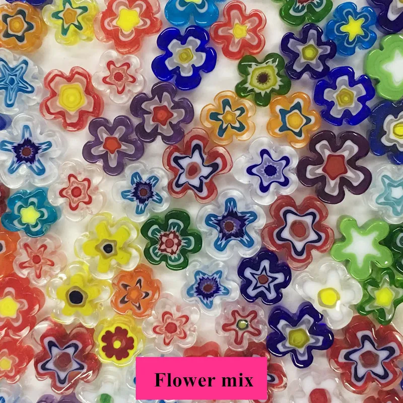 DIY Mosaic Supplies 28g Mixed Flower Mosaic Glass Tiles