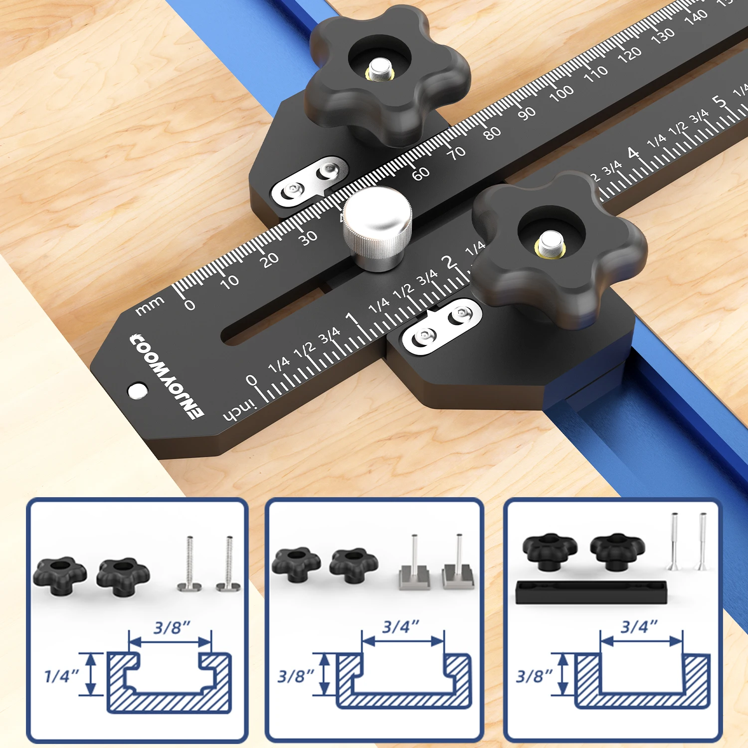 Woodworking Thin Rip Jig Sliding Ruler Table Saw Guide