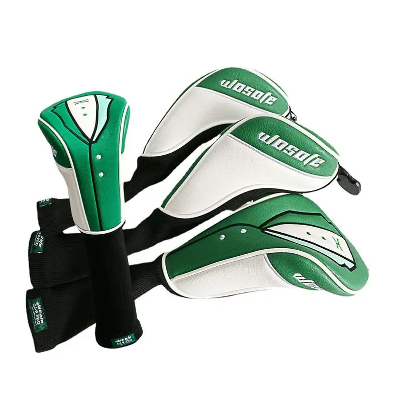 2023 10pcs Golf Iron Headcovers Covers Driver Fairway Putter Iron Clubs Head Protective Covers Set PU Leather Golf Accessories