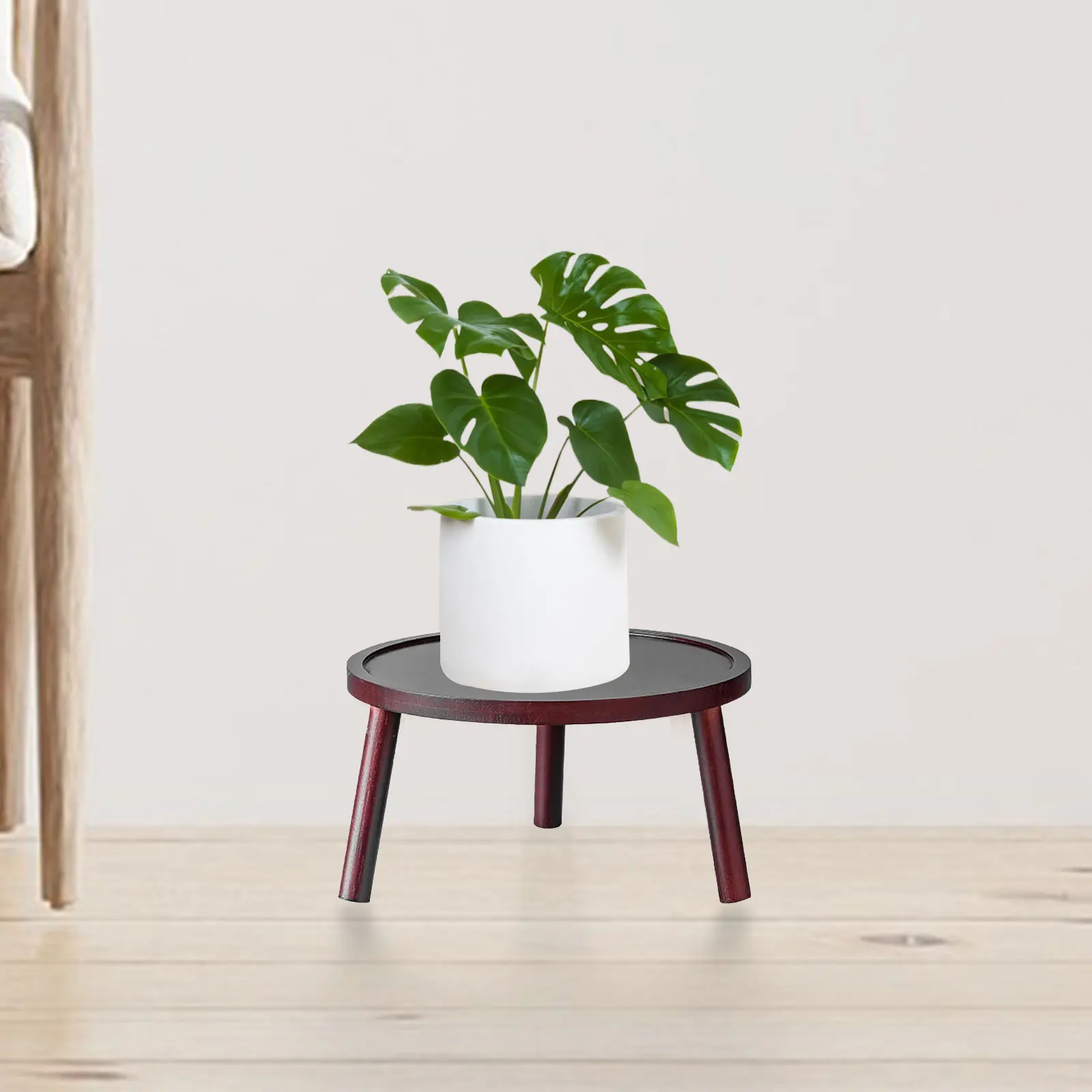 Flower Pot Stand Planter Rack Decorative Small Wooden Planter Holder Mini Table for Patio Shelf And Balcony