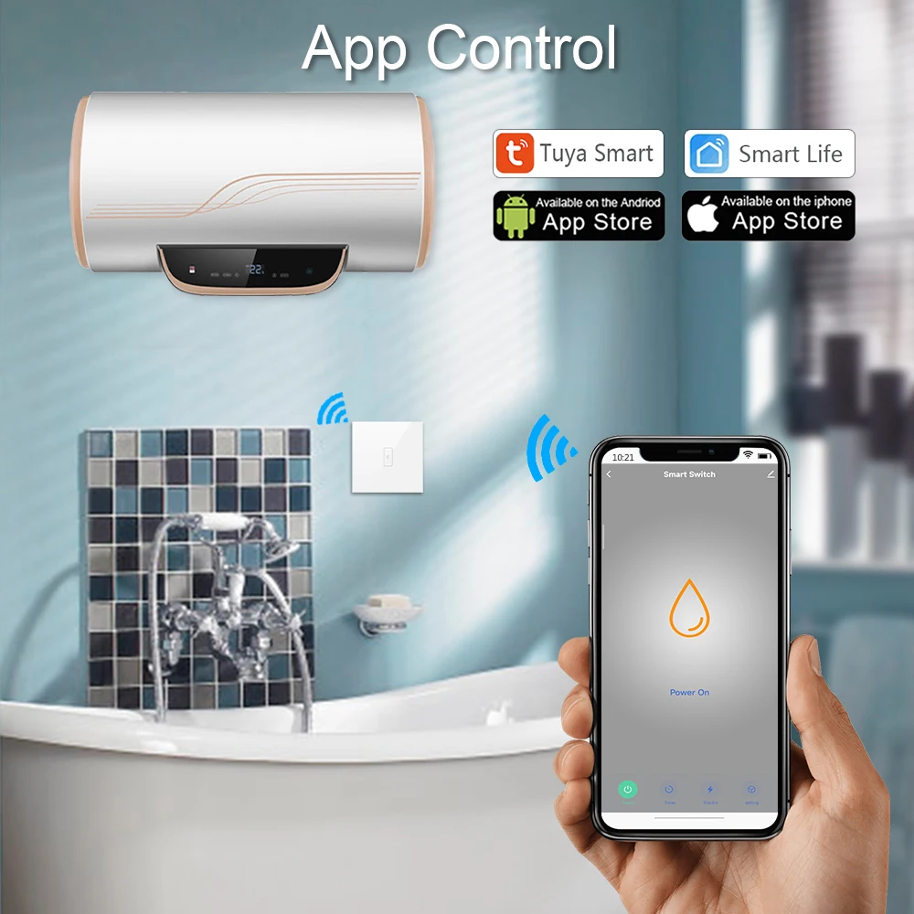 EU WiFi Boiler Water Heater Switch 4400W Tuya Smart Life App Remote Control  ON OFF Timer Voice Control Google Home Alexa Echo - AliExpress