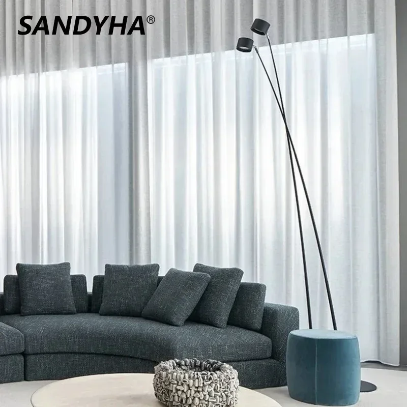 

Minimalist Long Pole Led Floor Lamp for Living Room Home Decor Sofa Corner Bedroom Bedside Black Standing Fishing Light Creative