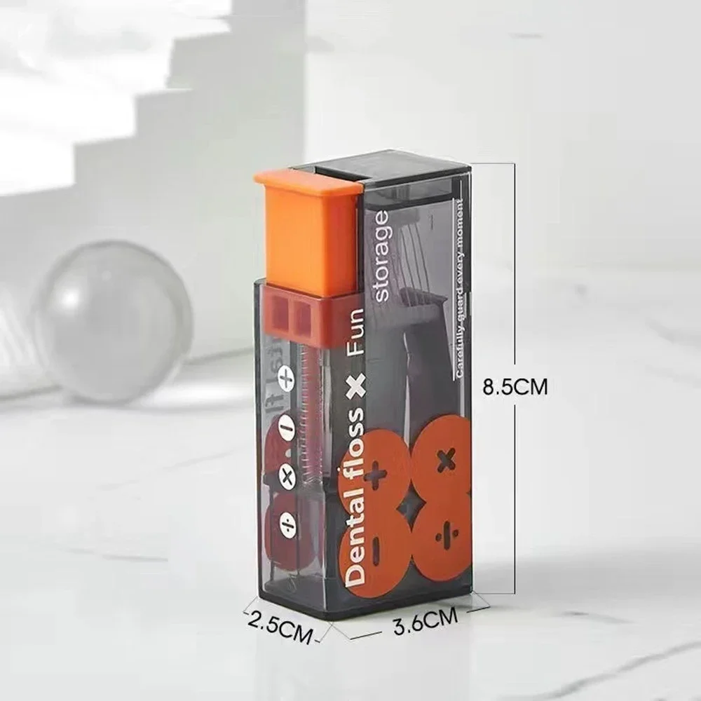 Floss Dispenser Portable Floss Dispenser 10Pcs Floss Automatic Ejectable Organiser Oral Care Press-on Disposable Flossing Sticks
