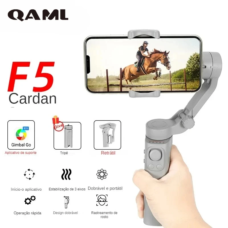 

New F5 3-Axis Handheld Gimbal Foldable Smartphone Anti Shake Video Record Stabilizer for Android IOS Cellphone Face Tracking