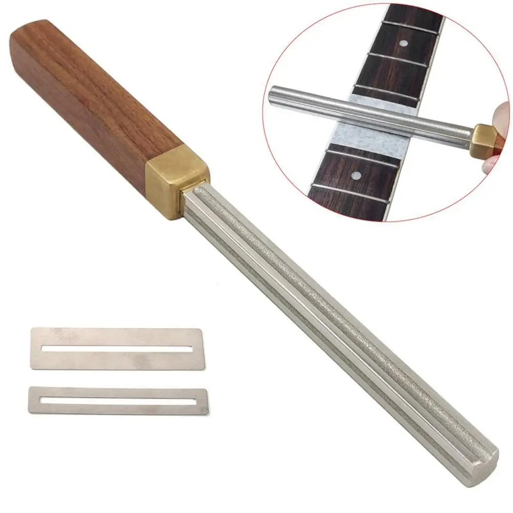 

1set Guitar Fret Crowning Luthier File Guitar Fret Trimming Repairing Tool With Neck Protection Instruments Wooden Accessories