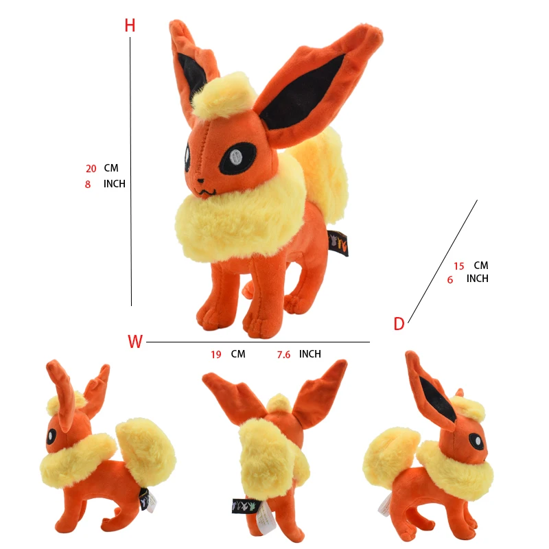 Pokemon Eevee Evolution Sylveon Flareon Jolteon Umbreon Leafeon Vaporeon Pikachu Stuffed Animal Soft Dolls Kids Baby Gift