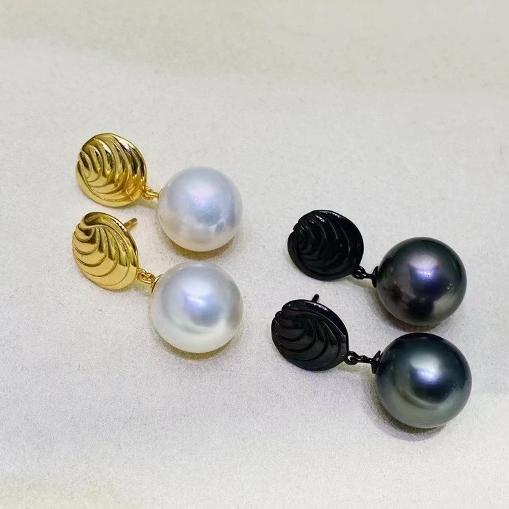 

Wholesale 925 Sterling Silver Earrings Mount Findings Settings Base Mounting Parts Accessory for 11-12mm Pearls 10 pairs/lot