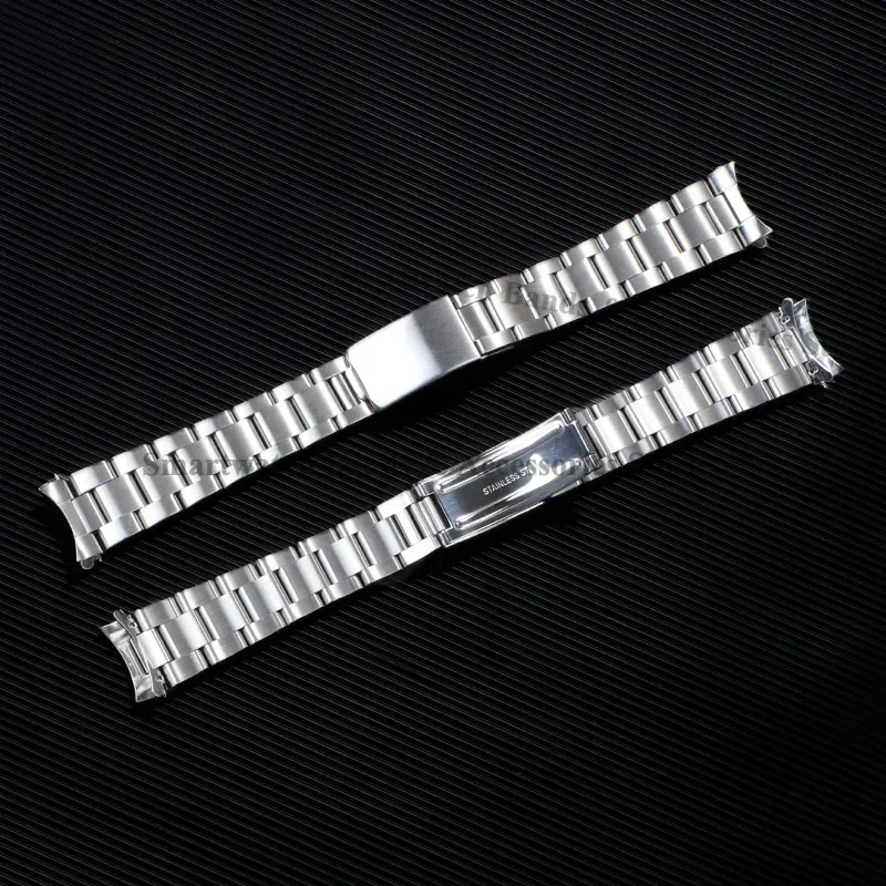 Sleek Curved End Stainless Steel Strap – Premium Wrist Band Replacement Bracelet