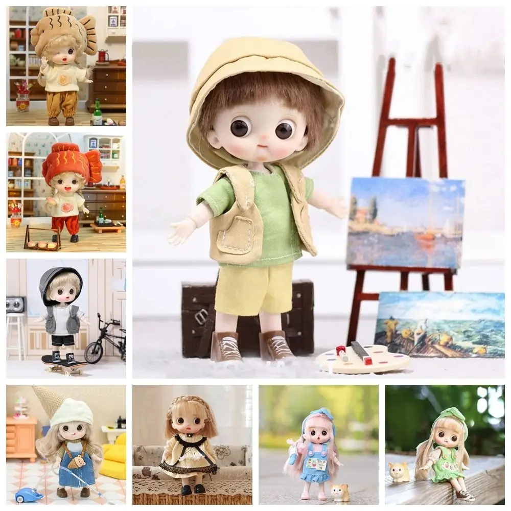 

Movable Joints Ob11 Doll with Clothes Adjustable 14CM Ob11 Bjd Doll Mini Kawaii Obitsu Clothes Doll Birthday Gifts