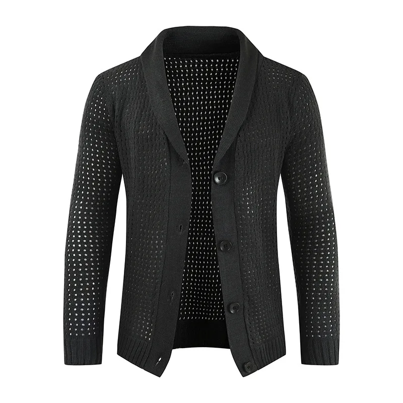 Autumn and Winter New Men's Solid Color Cardigan Korean Sweater Men's Casual Loose Knitted Sweater