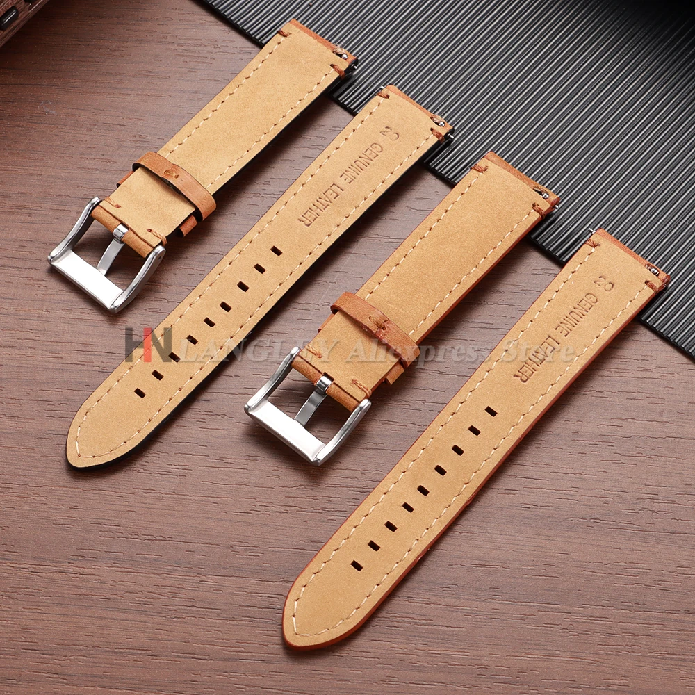 Quick Release Vintage Cowhide Leather Watch Strap 20mm 22mm