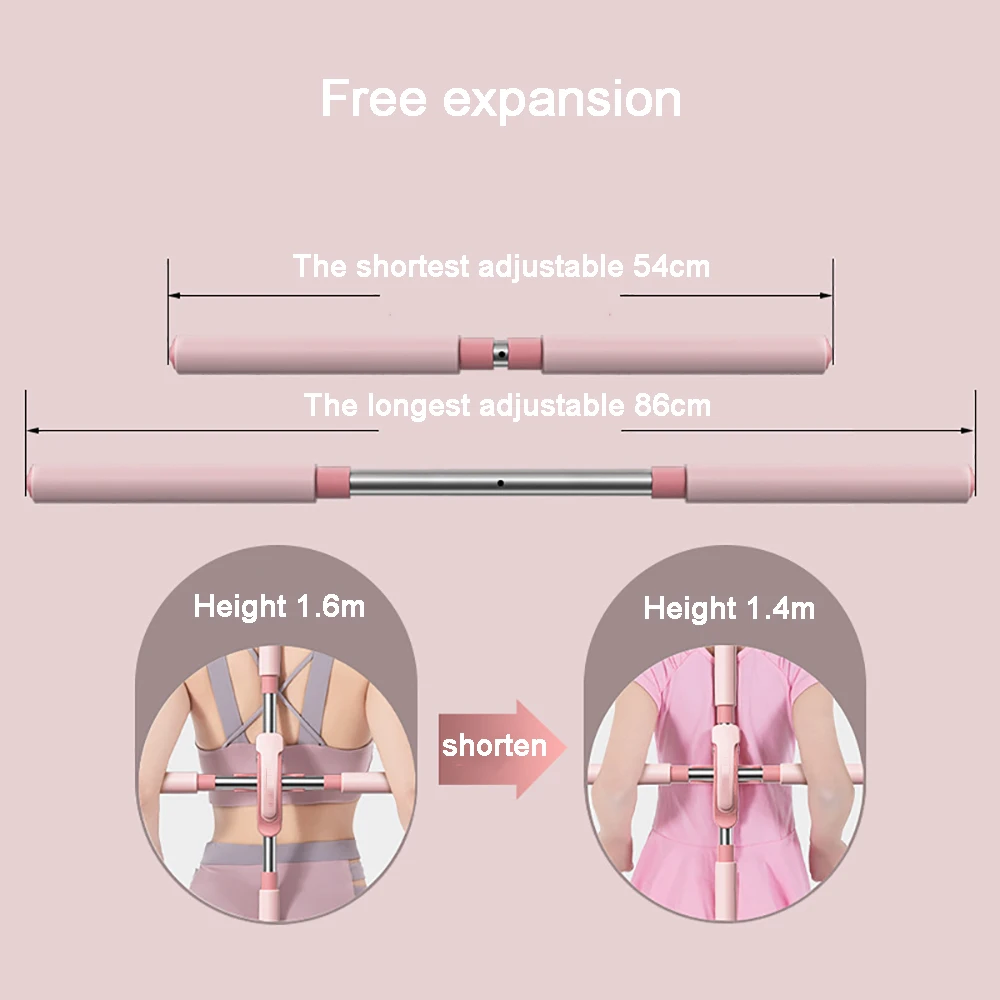 Yoga Hunchback Corrector Adjustable Stainless Steel Body Stick Cross Open Back Standing Training Stick Gym Home Sports Equipment 4