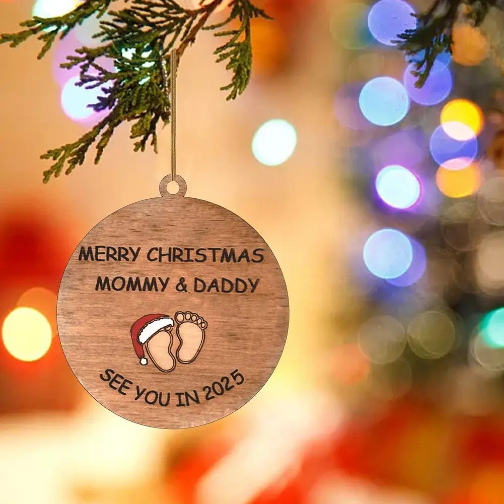 Merry Christmas Mommy And Daddy Ornament Family Ornament Christmas Tree Decorations Baby Announcement Board See You In 2025