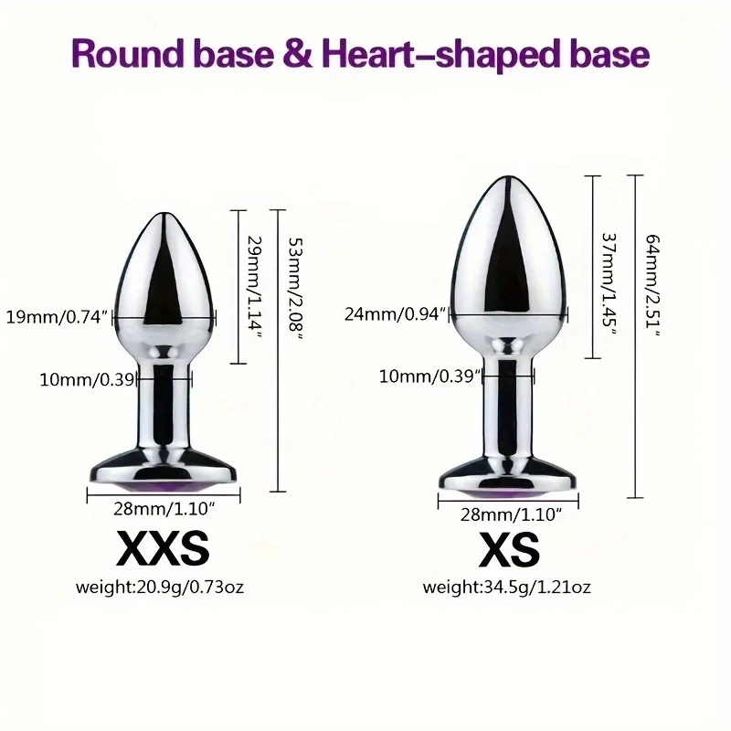 Luxury Metal Butt Toys Heart Shaped Anal Trainer Jewel Butt Plug Kit SM Adult Gay Anal Plugs 1PC