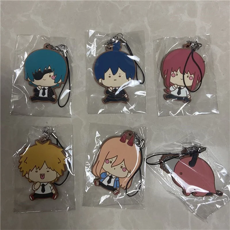 New Chainsaw Man Keychains PVC Character Cosplay Props Key Rope Anime