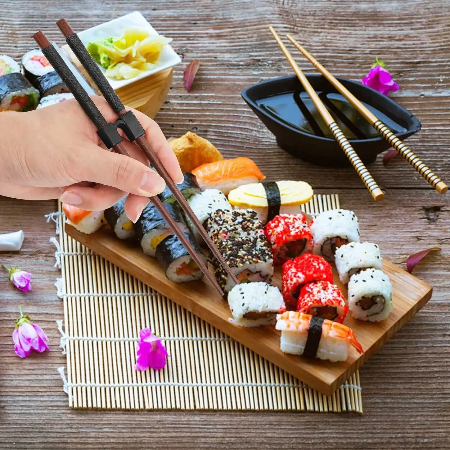 Chopstick Helper 5 PCS Reusable Chopsticks Helpers Training Chopstick Hinges Connector Practice Chopstick Helper for Adult Kid Beginner Traniner