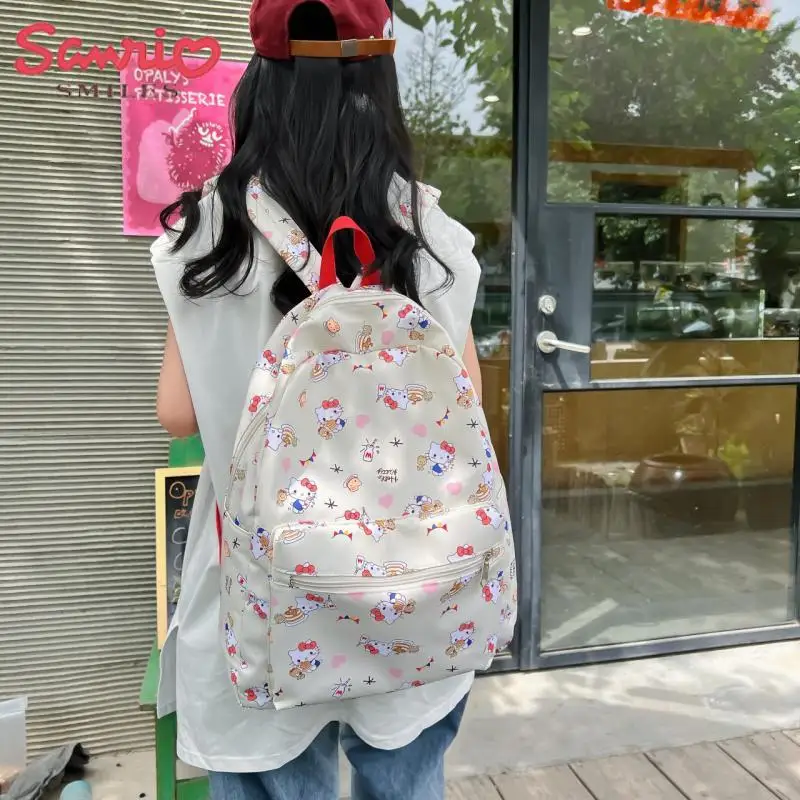 

Sanrio Y2K рюкзак с рисунком Hello Kitty, повседневная школьная сумка для студентов, милая Большая вместительная сумка для компьютера, сумка для хранения аниме, подарок для девочек