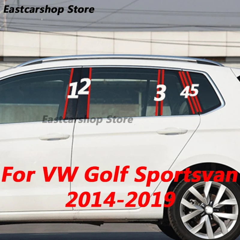 Per Volkswagen Vw Golf Sportsvan Car B C Pilastro Centrale Centrale Colonna Pc Finestra Decorazione Striscia Adesivo Copertura 2014-2019 2018