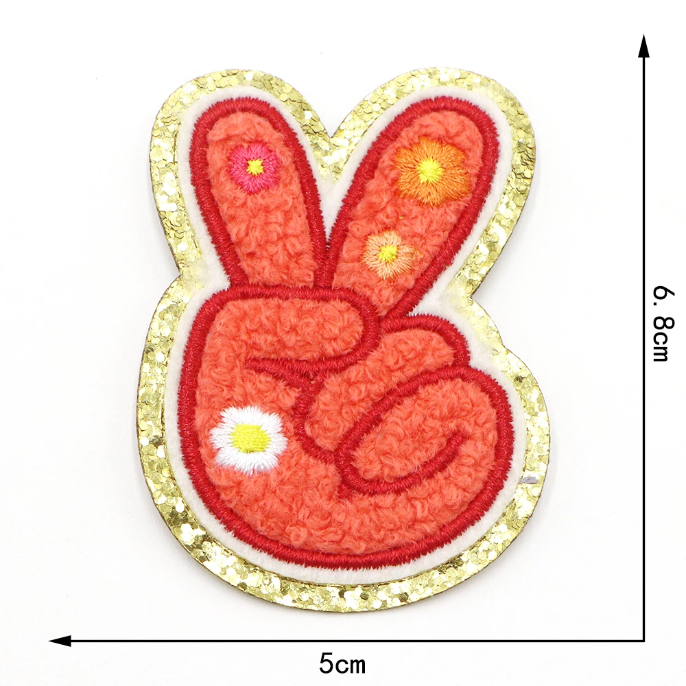 Neue Frieden Hippie Retro Patches für Kleidung Thermo kleber Patches Eisen auf gestickte Patches auf Kleidung Aufkleber DIY Applikation – Detail 2