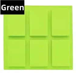 Premium Silicone Soap and Dessert Mold with 6 Grids - Ideal for Creative Baking and Gift Crafting (Green)