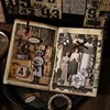 55Pcs Priming Notebooks Background Material Retro Handbook Digital Hard Card Handmade Writing Pads Scrapbook 171*116mm 1