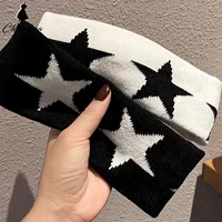 Star Embroidery Sports Headband for Running, Cycling, Yoga | Black Headbands for Women No Slip Soft Hair Accessories