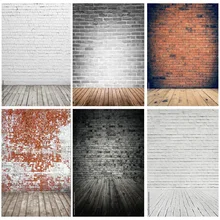 

Vintage Brick Wall Wood Floor Photography Backdrops Portrait Photo Background Studio Prop 211218 ZXX-02