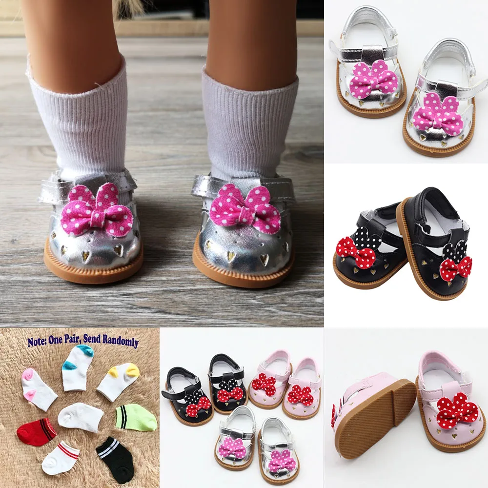 

16 Inch Doll Shoes Mini PU 6.5CM Shoes for 1/6 Dolls Girl Toy Handmade Shoes Accessories Doll Socks