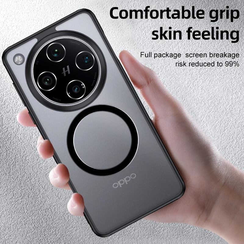 Lemxiee Cover For OPPO Find X9 Pro Case By Anti-fingerprint Anti-drop Anti-slip Flexible Silicone + Transparent Acrylic Case - View #5