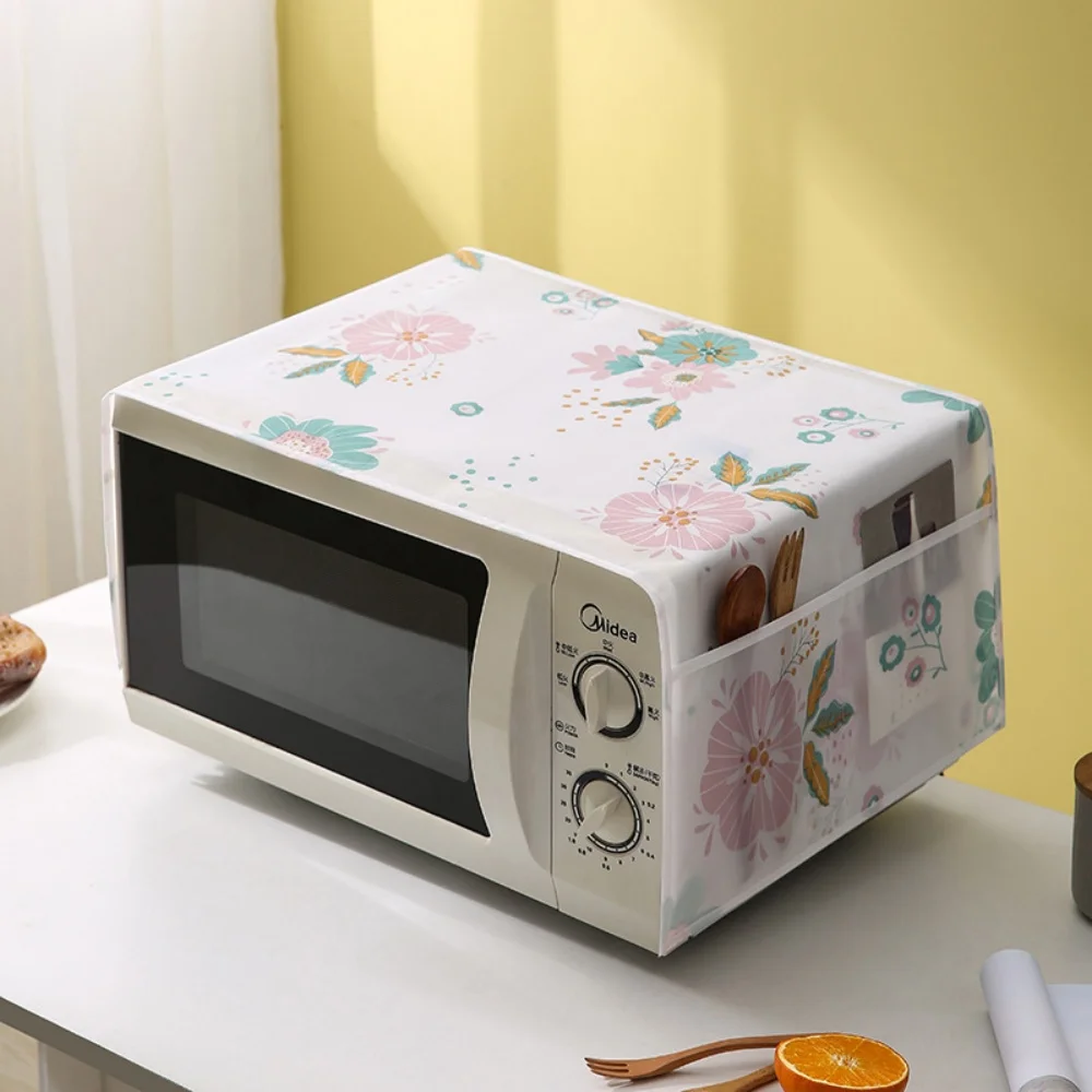 Waterproof Microwave Dust Cover Side Storage Household Print Surface Appliances Oilproof Microwave Dust Cover,kitchen dust cover