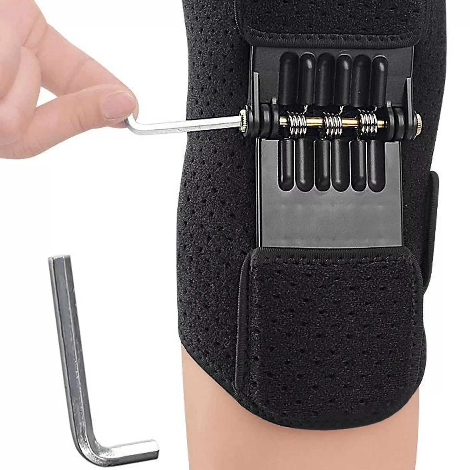 One Piece Knee Booster Spring Breathable Patellar Knee Protection Adjustable Strength Protective Gear 3
