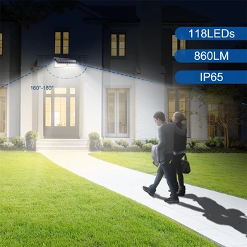 118 LED Solar Wall Lamp PIR Motion Sensor Outdoor Security Lamp 3models Outdoor Garden Courtyard Waterproof Led Wall Light 6